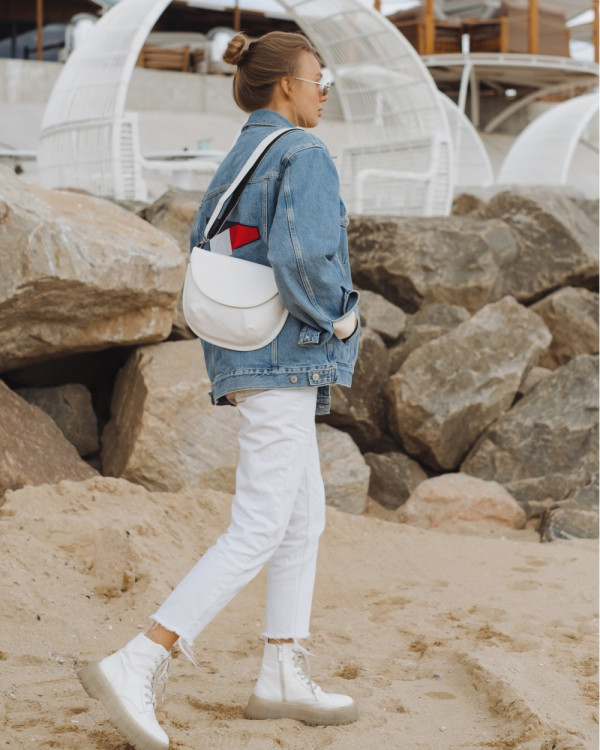 "MOON" ECO LEATHER, WHITE