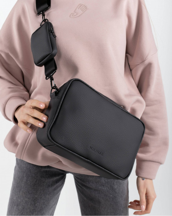 "CROSSBODY BAG" ECO-LEATHER,BLACK