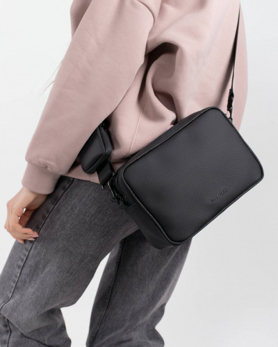 "CROSSBODY BAG" ECO-LEATHER,BLACK
