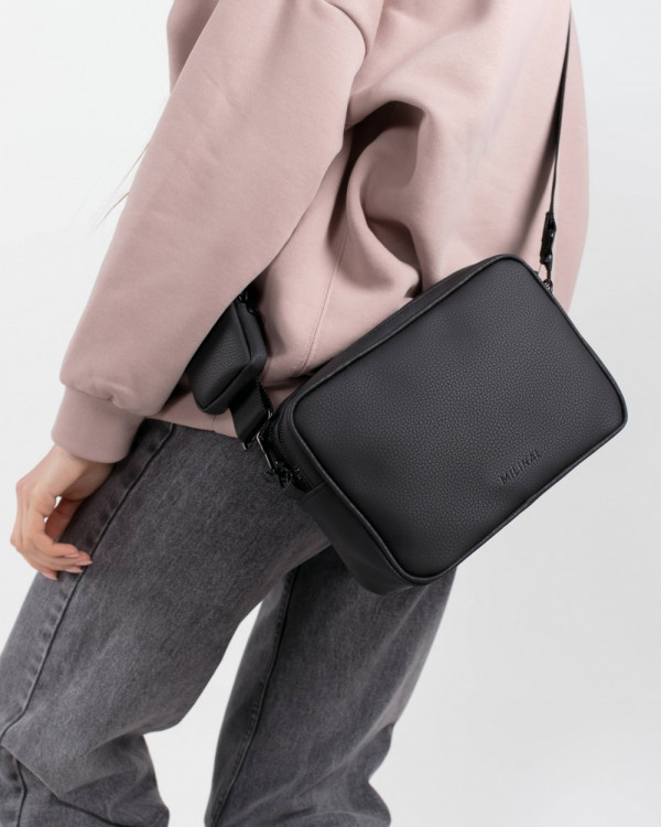 "CROSSBODY BAG" ECO-LEATHER,BLACK