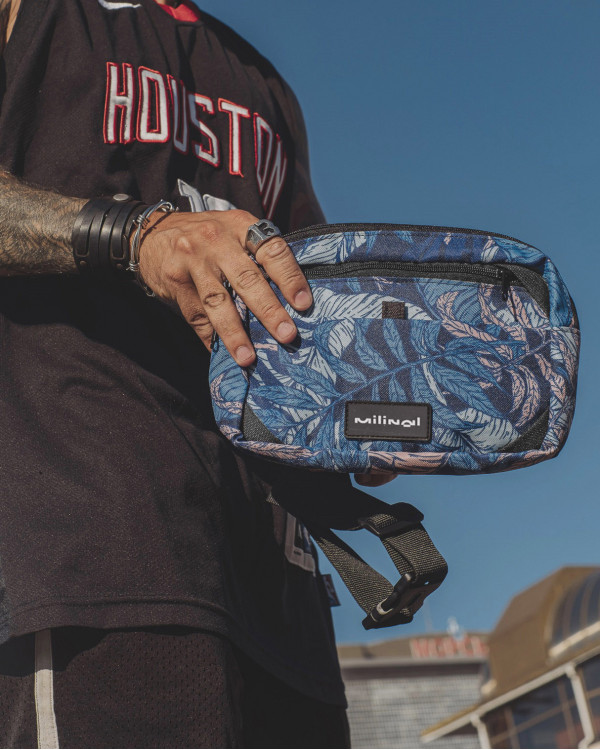 "HIP PACK" PRINT TROPIKALNY NIEBIESKI