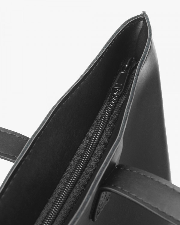 TORBA SHOPPER ECO SKÓRA, CZARNA