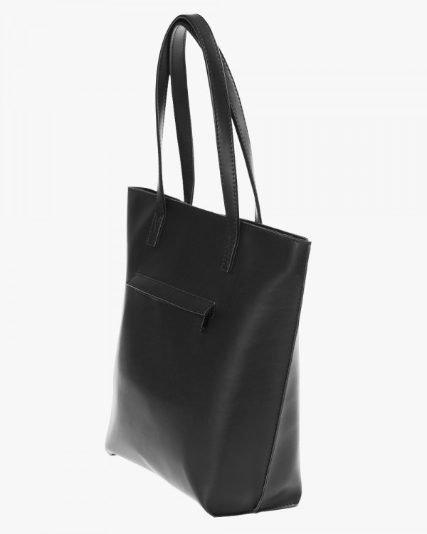 TORBA SHOPPER ECO SKÓRA, CZARNA