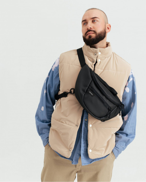 "TECH BAG" SKÓRA EKO, CZARNA