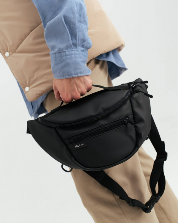 "TECH BAG" SKÓRA EKO, CZARNA