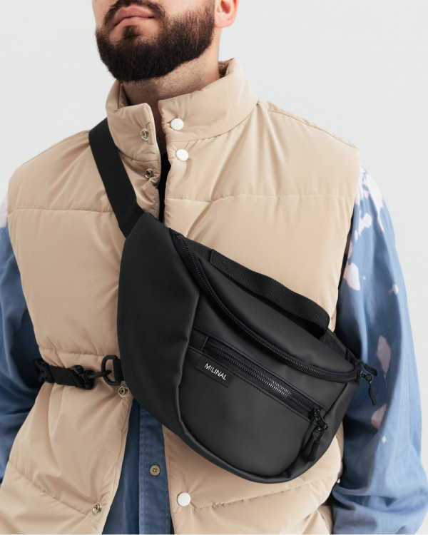 "TECH BAG" SKÓRA EKO, CZARNA