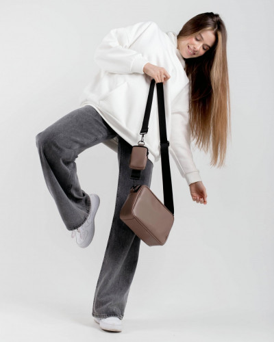 "CROSSBODY BAG" EKOSKÓRA,BEŻ