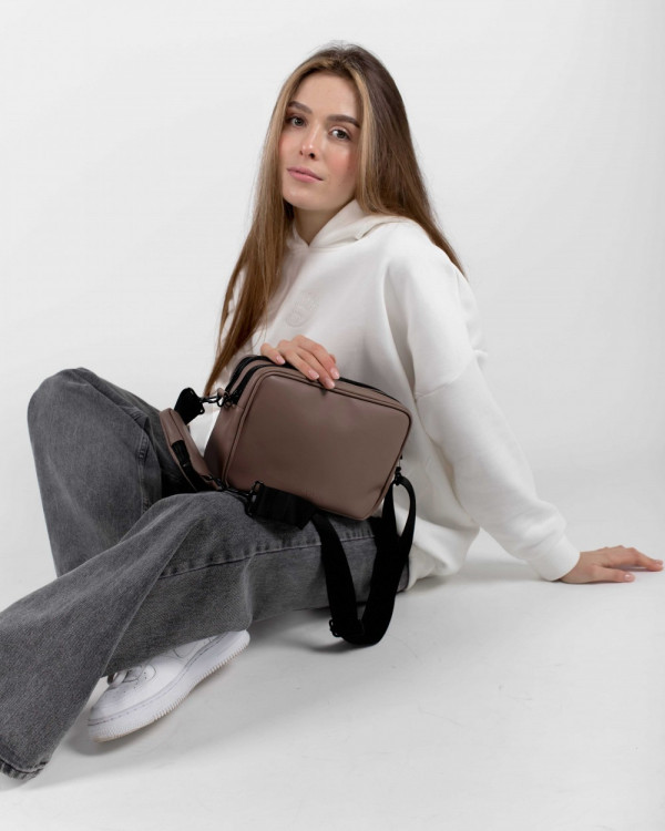 "CROSSBODY BAG" ECO-LEATHER, BEIGE