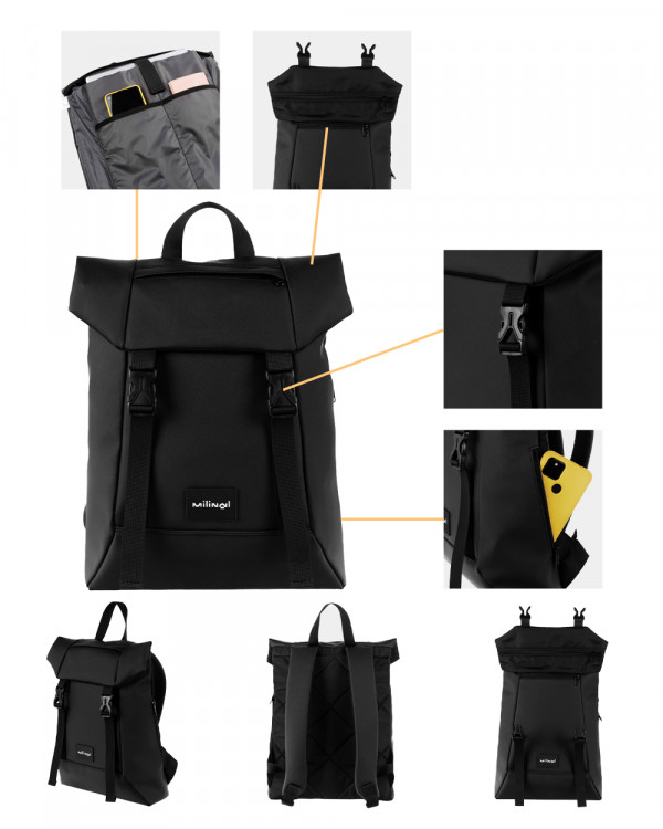 "SHUTTLE ROLL MINI" MATOWY CZARNY