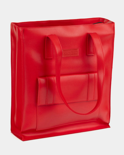"OFFICE BAG LARGE" ECOLEATHER, RED