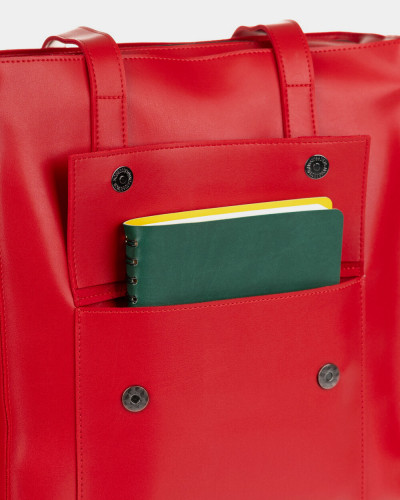"OFFICE BAG LARGE" ECOLEATHER, RED