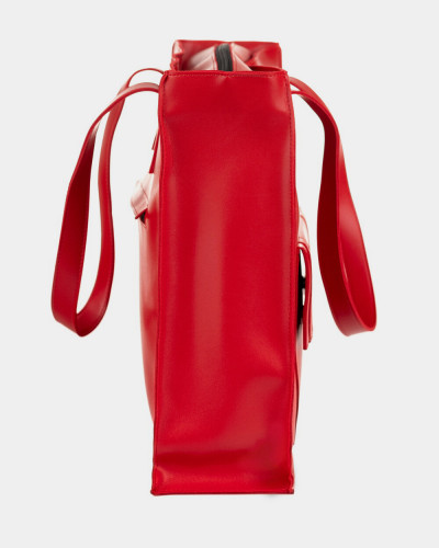 "OFFICE BAG LARGE" ECOLEATHER, RED
