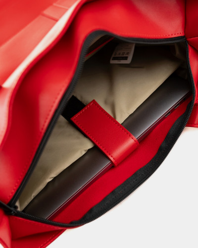 "OFFICE BAG LARGE" ECOLEATHER, RED