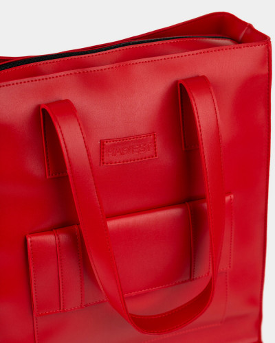 "OFFICE BAG LARGE" ECOLEATHER, RED