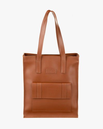 "OFFICE BAG LARGE" SKÓRA EKOLOGICZNA, KARMEL