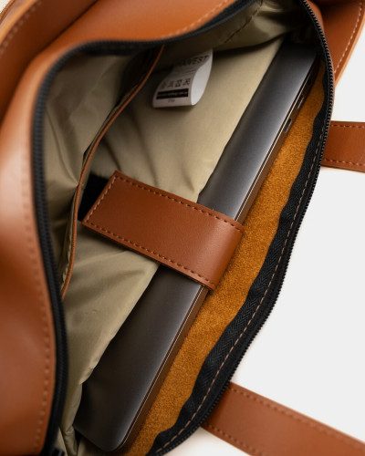 "OFFICE BAG LARGE" SKÓRA EKOLOGICZNA, KARMEL