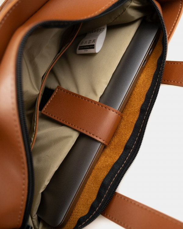 "OFFICE BAG LARGE" SKÓRA EKOLOGICZNA, KARMEL