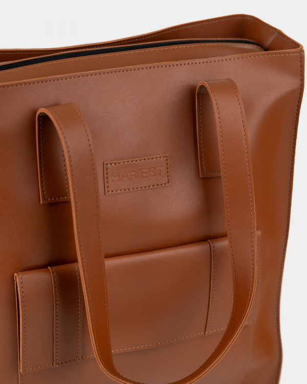 "OFFICE BAG LARGE" SKÓRA EKOLOGICZNA, KARMEL