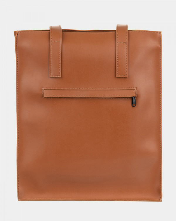 "OFFICE BAG LARGE" SKÓRA EKOLOGICZNA, KARMEL