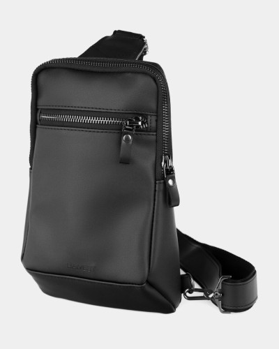 "SHUTTLE UNO BAG" ECO LEATHER, BLACK