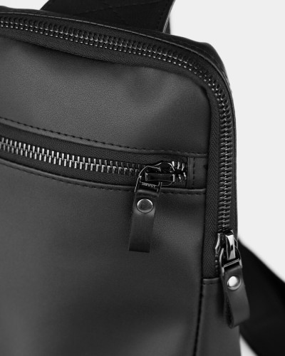 "SHUTTLE UNO BAG" ECO LEATHER, BLACK