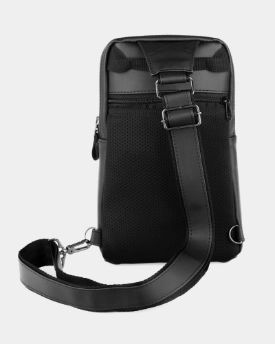 "SHUTTLE UNO BAG" ECO LEATHER, BLACK