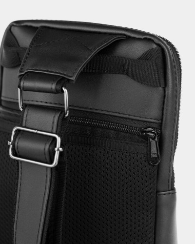 "SHUTTLE UNO BAG" ECO LEATHER, BLACK