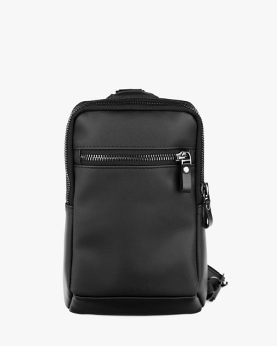 "SHUTTLE UNO BAG" ECO LEATHER, BLACK