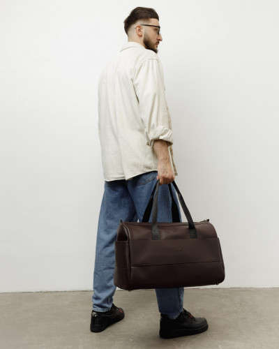 "BAREL BAG" ECO-LEATHER, BROWN