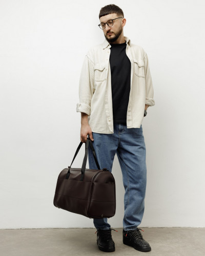 "BAREL BAG" ECO-LEATHER, BROWN