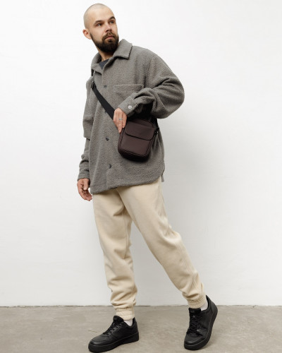 MESSENGER "KLARK" ECO-LEATHER, BROWN