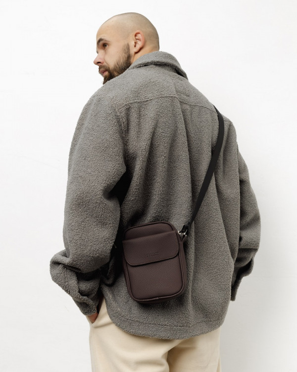 MESSENGER "KLARK" ECO-LEATHER, BROWN