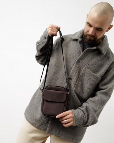 MESSENGER "KLARK" ECO-LEATHER, BROWN