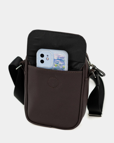 MESSENGER "KLARK" ECO-LEATHER, BROWN