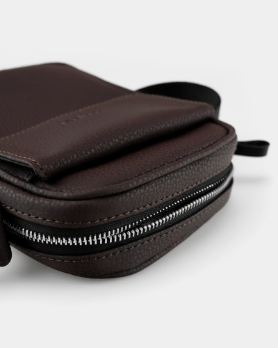 MESSENGER "KLARK" ECO-LEATHER, BROWN