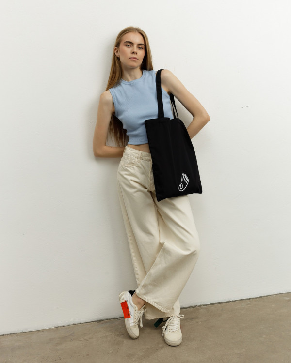 SHOPPER "COUNTRY BAG" BLACK, MINI PRINT