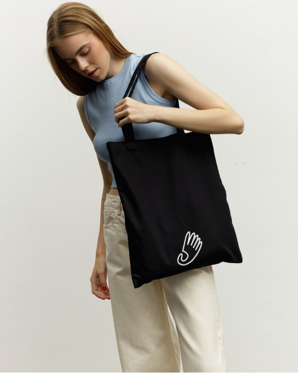 SHOPPER "COUNTRY BAG" BLACK, MINI PRINT