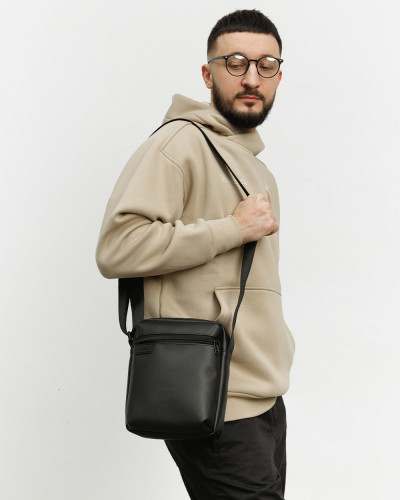 MESSENGER „DOPP 01” ÖKOLEDER, SCHWARZ