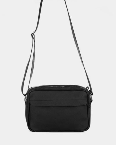"CROSSBODY BAG" ÖKO-LEDER,SCHWARZ