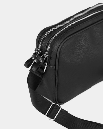 "CROSSBODY BAG" ÖKO-LEDER,SCHWARZ
