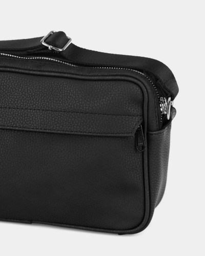 "CROSSBODY BAG" ÖKO-LEDER,SCHWARZ