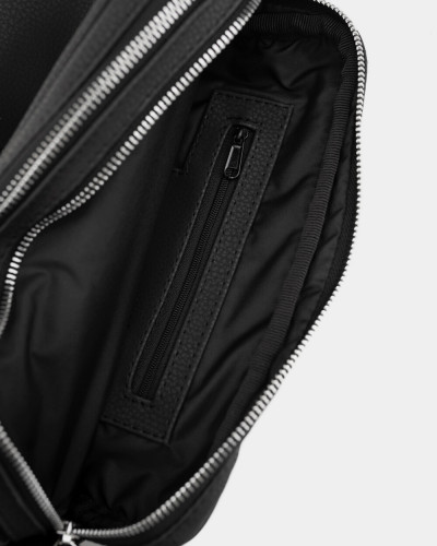 "CROSSBODY BAG" ÖKO-LEDER,SCHWARZ