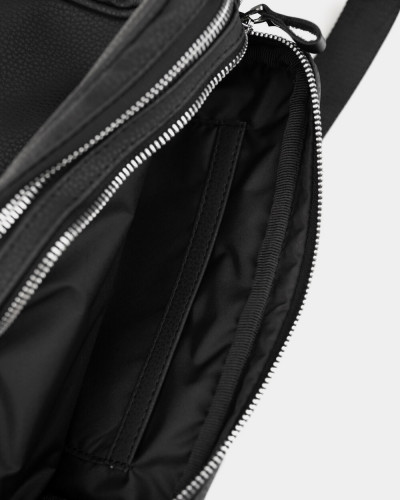 "CROSSBODY BAG" ÖKO-LEDER,SCHWARZ