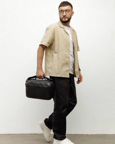 TORBA „DAILY BAG 01” EKOSKÓRA, CZARNA
