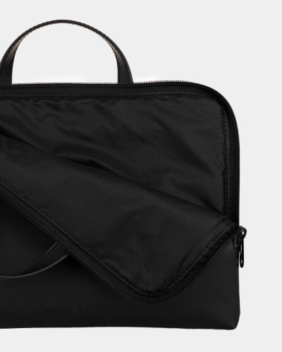 TORBA NA LAPTOPA "JUNE MINI" 01 SKÓRA EKOLOGICZNA, CZARNA