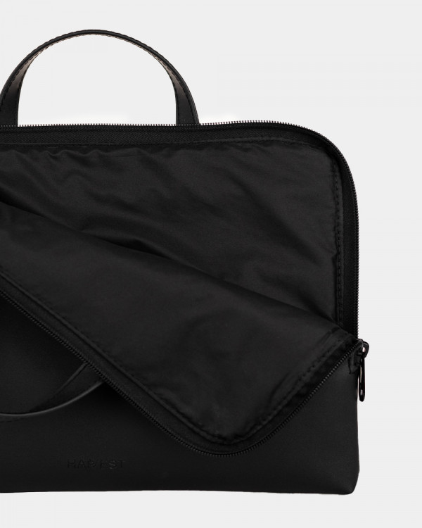 TORBA NA LAPTOPA "JUNE MINI" 01 SKÓRA EKOLOGICZNA, CZARNA