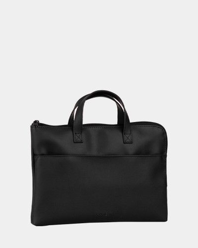 TORBA NA LAPTOPA "JUNE MINI" 01 SKÓRA EKOLOGICZNA, CZARNA