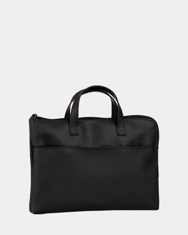 TORBA NA LAPTOPA "JUNE MINI" 01 SKÓRA EKOLOGICZNA, CZARNA