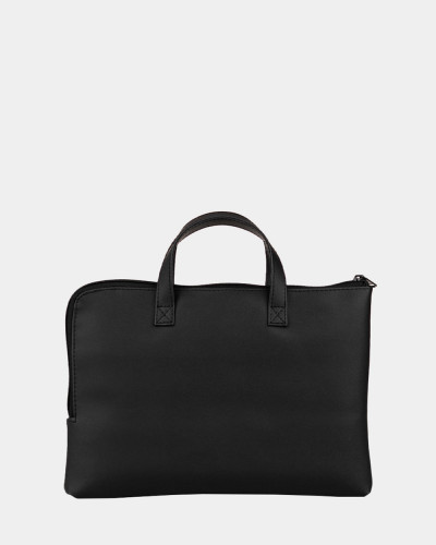 TORBA NA LAPTOPA "JUNE MINI" 01 SKÓRA EKOLOGICZNA, CZARNA