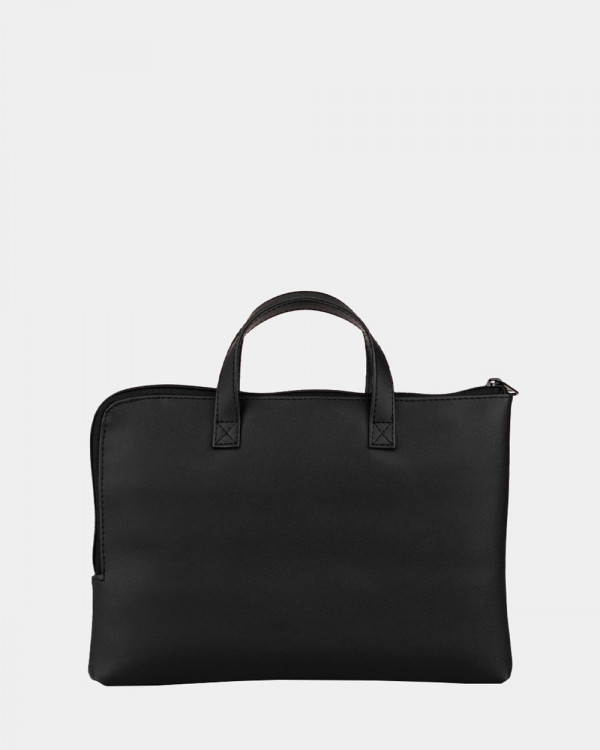 TORBA NA LAPTOPA "JUNE MINI" 01 SKÓRA EKOLOGICZNA, CZARNA